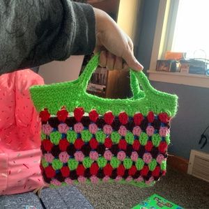 Handmade in crochet handbag.